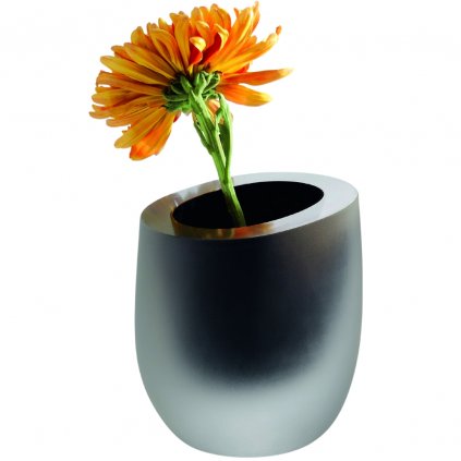 Váza OCHIO 15 cm, čierna, sklo, Philippi