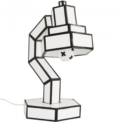 Stolová lampa CUT & PASTE 58 cm, čiernobiela, Seletti