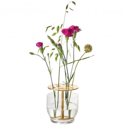 Váza IKEBANA 13 cm, zlato, sklo, Fritz Hansen
