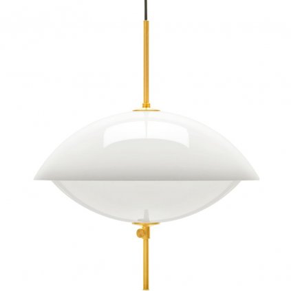 Závesná lampa CLAM 55 cm, biela/mosadz, Fritz Hansen