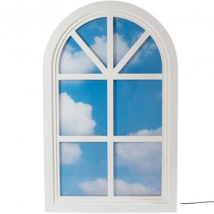 Dekoratívne nástenné svietidlo WINDOW #2 90 x 57 cm, biele, drevo/akryl, Seletti