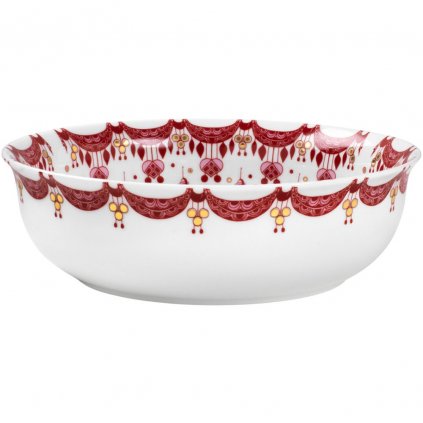 Servírovacia miska GUIRLANDE 24 cm, červená, porcelán, Bjørn Wiinblad