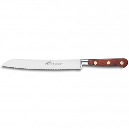 Nôž na pečivo SAVEUR 20 cm, mosadzné nity, hnedý, Lion Sabatier