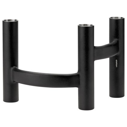Svietnik na kónickú sviečku ORA 20 cm, čierna farba, nerezová oceľ, Stelton