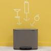 Pedálový odpadkový kôš BO 3 x 11 l, platina, Brabantia