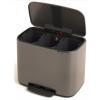 Pedálový odpadkový kôš BO 3 x 11 l, platina, Brabantia