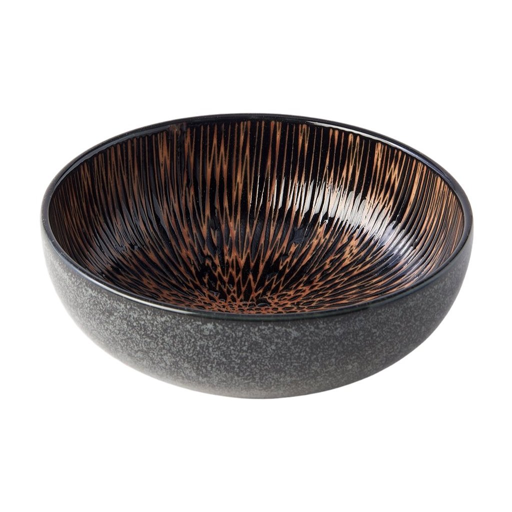 Schale BRONZE CONVERGING 15 cm, braun, Keramik, MIJ