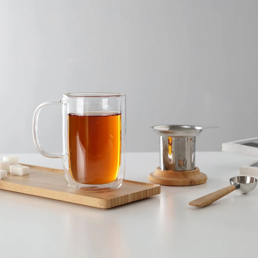 Wasserkocher Set Wasserzubereiter für Tee mit Teetassen Mülleimer
