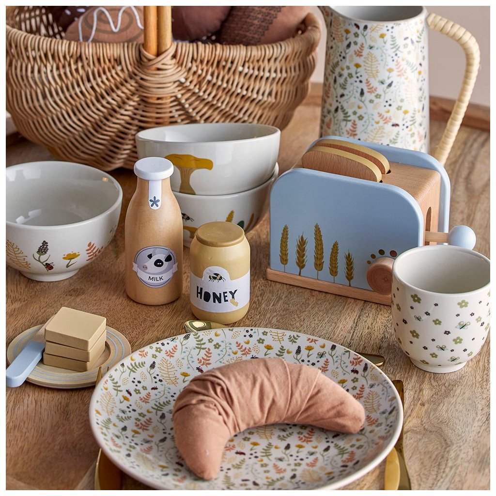 Spiel-Toaster Set ADDA, 7-teilig, blau, Bloomingville