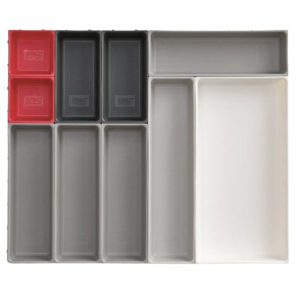 Schubladen-Organizer DUO BLOX grau/rot, 85191, Joseph 10-teilig, Joseph