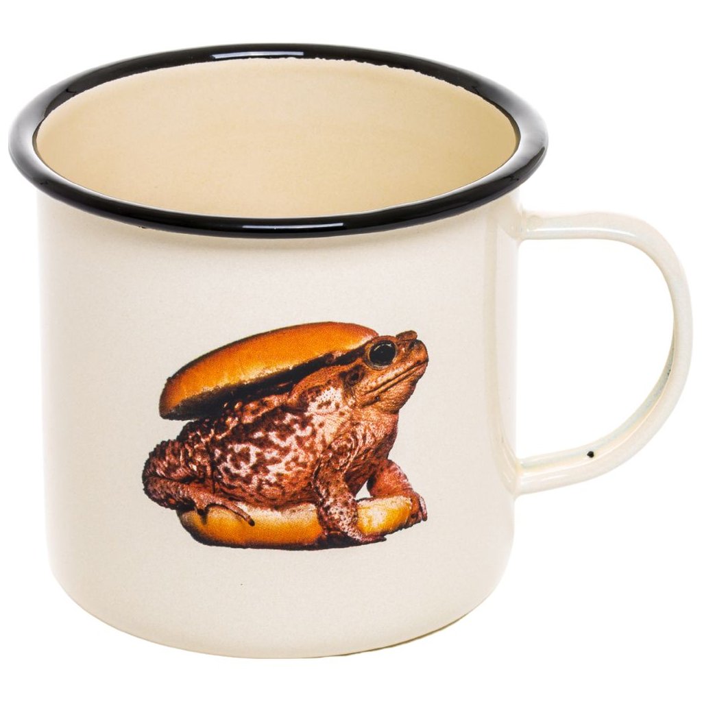 Becher TOILETPAPER TOAD 10 cm beige, Emaille, Seletti Kulinagroup.de