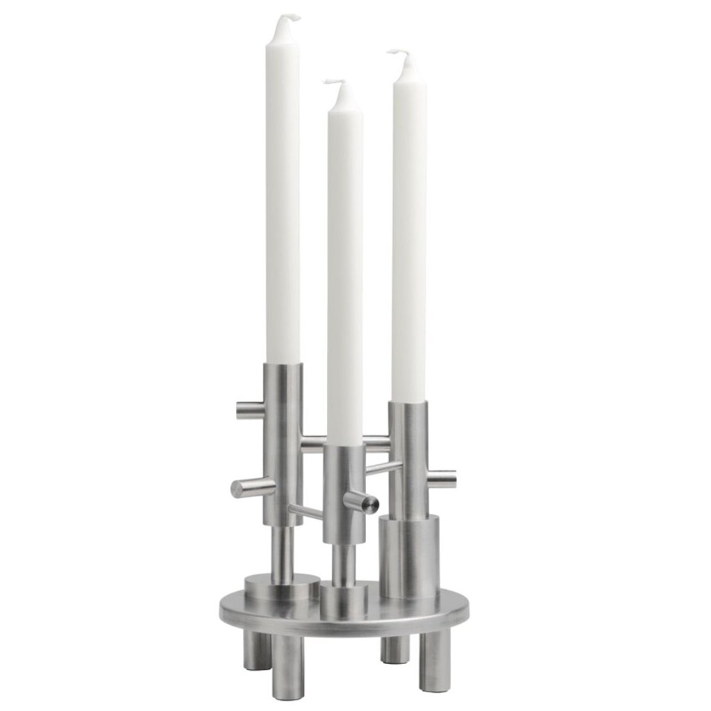 Stabkerzenhalter 20 cm, Silber, Edelstahl, Fritz Hansen