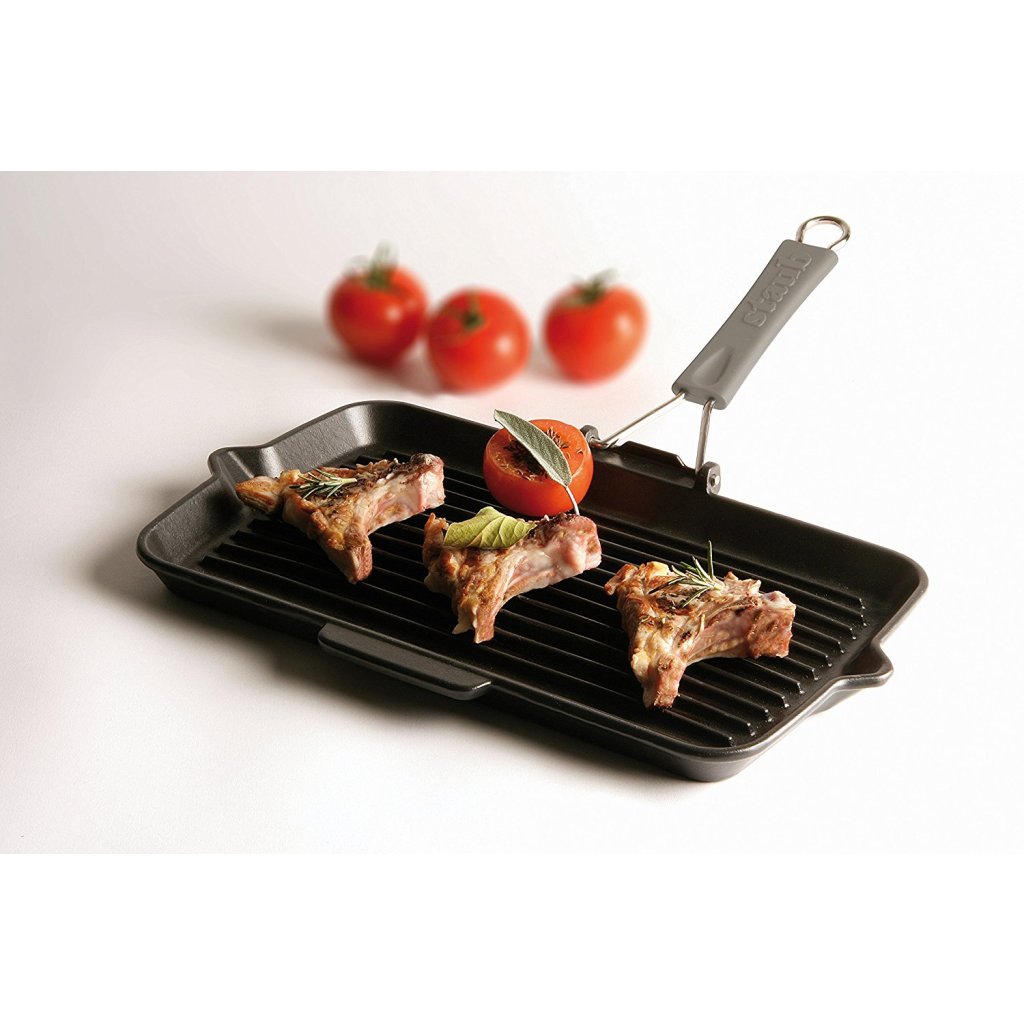 Rechteckiger Gusseisengrill 34 x 21 cm Staub