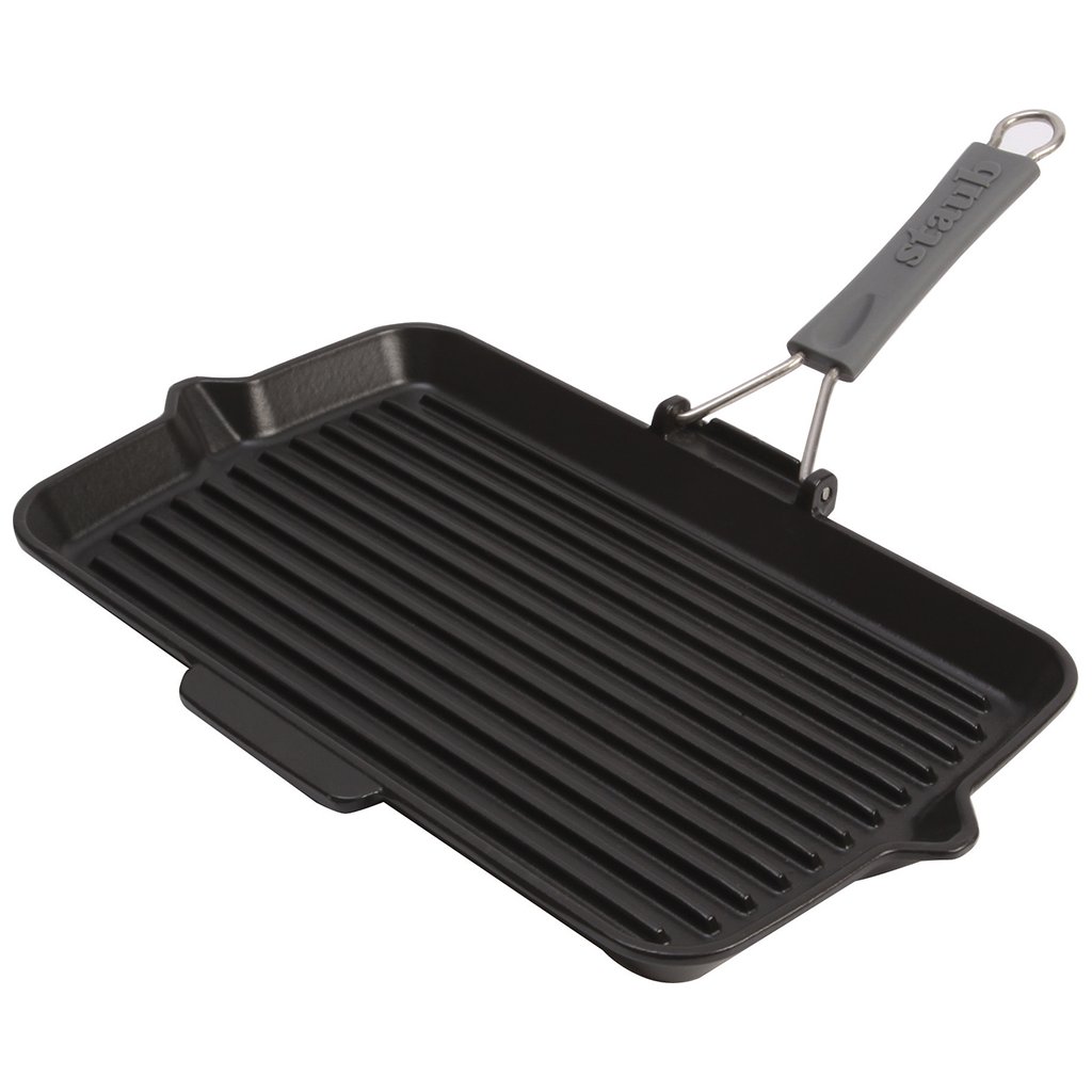 Rechteckiger Gusseisengrill 34 x 21 cm Staub
