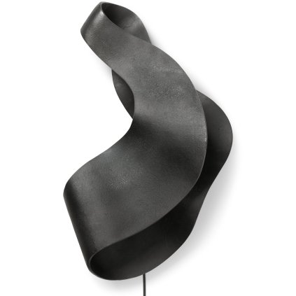 Wandlampe OYSTER 60 cm, schwarz, aluminium, fest LIVING