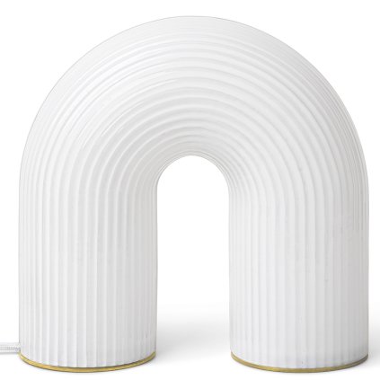 Tischlampe tragbar VUELTA 22,5 cm, LED, weiß, glas, ferm LIVING