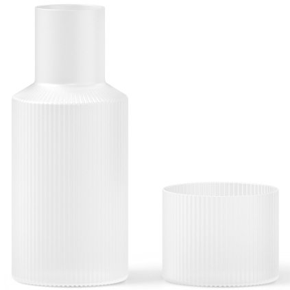 Wasserkaraffe RIPPLE 500 ml, mit Glas, weiß, glas, Ferm LIVING