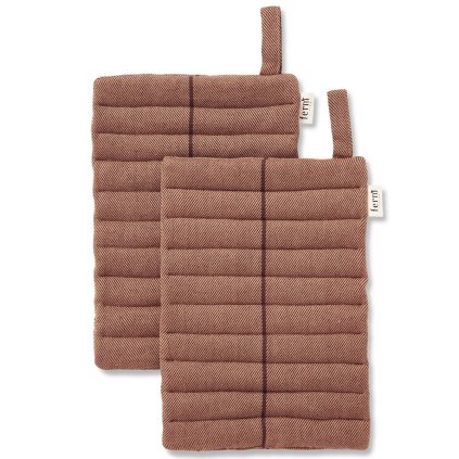 Topflappen ITO 20 cm, set à 2 st, rot, baumwolle, fest LIVING