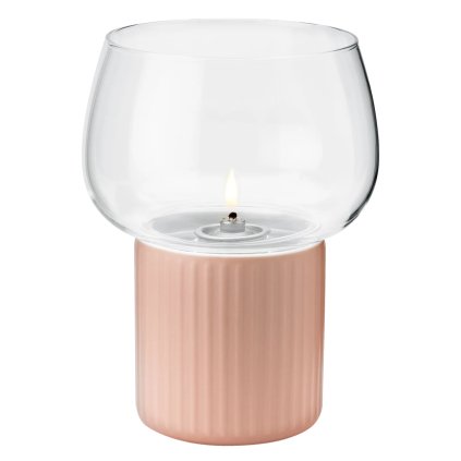 Öllampe HYGGE 16 cm, rosa, steingut / glas, RIG-TIG