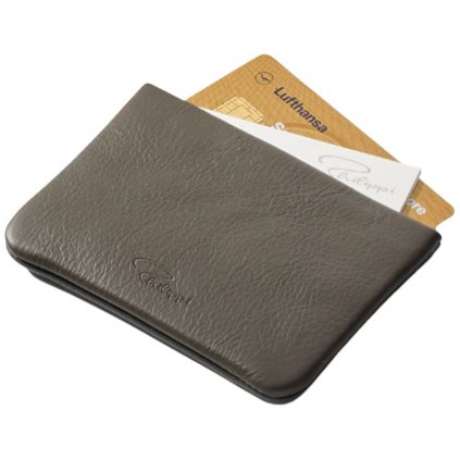 Kredit- und Visitenkartenetui aus Leder JEAN Philippi 10 cm taupe