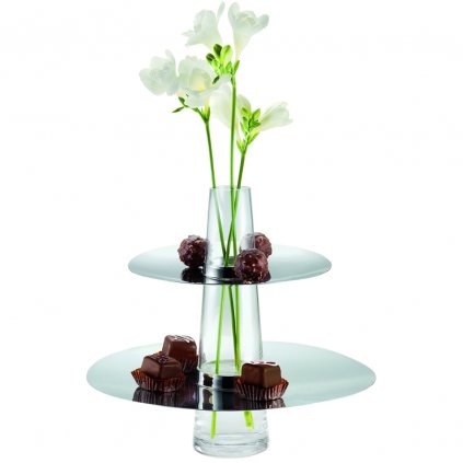 Etagere mit Vase FONTAINE Philippi 25 cm silber