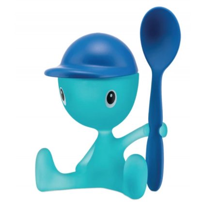 Eierbecher mit Löffel Cico Alessi blau