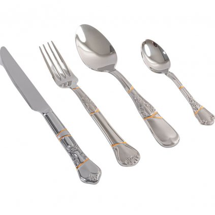 Besteckset KINTSUGI, 4er-Set, Silber, Edelstahl/Gold, Seletti