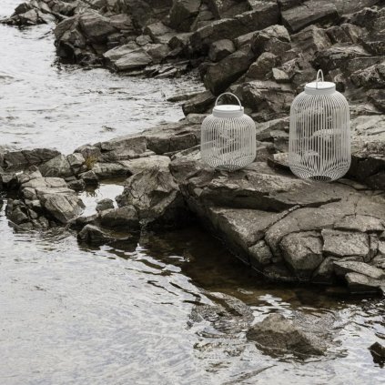 Tischlampe tragbar LITO M 49 cm, LED, seidengrau, Stahl, Blomus