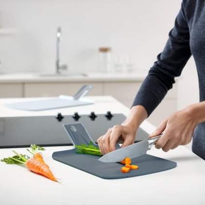 Schneidebrett CHOP2POT 981003 38 x 21 cm, 2er-Set, blau, Kunststoff, Joseph Joseph