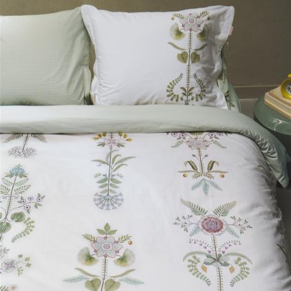 Bettwäsche Einzelbett HIEDRA 140 x 200 cm, weiß, Baumwoll Perkal, Pip Studio