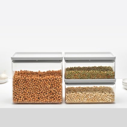 Vorratsdose TASTY PLUS, 3er-Set, hellgrau, Brabantia