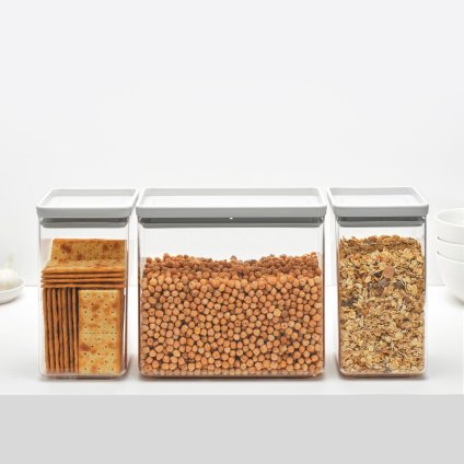 Vorratsdose TASTY PLUS, 3er-Set, hellgrau, Brabantia