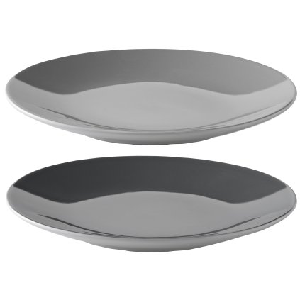 Speiseteller EMMA 22 cm, 2er-Set, grau, Steingut, Stelton