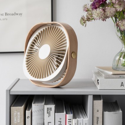 Tischventilator FANTASTIC 20 cm, beige, Holz, Printworks