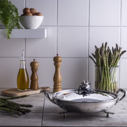 Servierpfanne OPUS PRIMA 30 cm, Silber, Edelstahl, Ruffoni