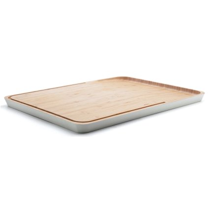 Schneidebrett NBA222 41 x 30 cm, weiß, Bambus, Pebbly