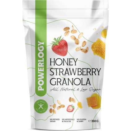 Granola 350 g, Honig und Erdbeeren, Powerlogy