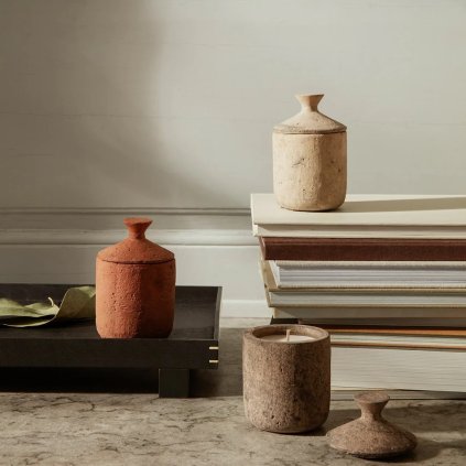 Duftkerze URA BURNED SIENNA 13 cm, braun, steingut, ferm LIVING