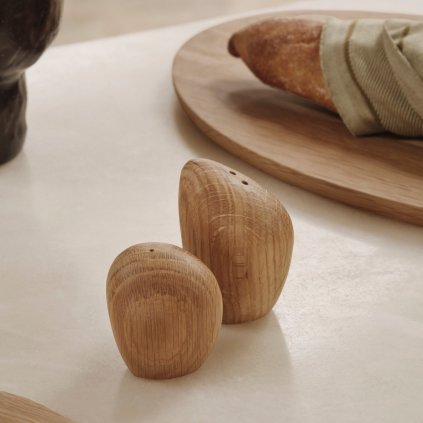 Salz- und Pfefferstreuer Set CAIRN, set à 2 st, leicht braun, holz, fest LIVING