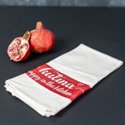 Geschirrtuch KULINA 47 x 65 cm, weiß / rot, baumwolle, Kulina