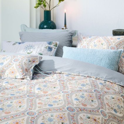 Bettwäsche Einzelbett ORNAMENTO RAMO 140 x 200 cm, weiß, Baumwollperkal, Pip Studio