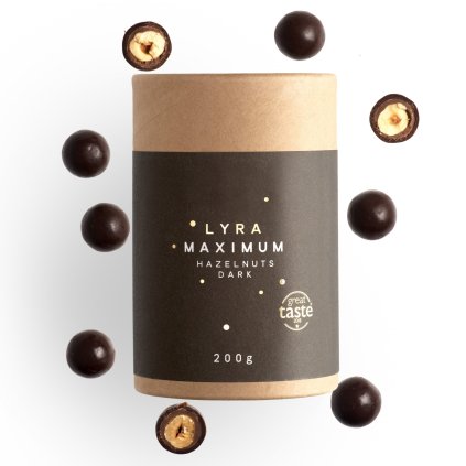 Haselnüsse in Nougat und dunkler Schokolade MAXIMUM 200 g, LYRA