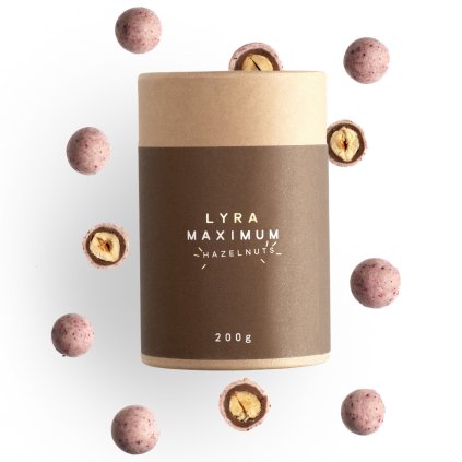 Haselnüsse in Nougat und weißer Schokolade MAXIMUM 200 g, LYRA