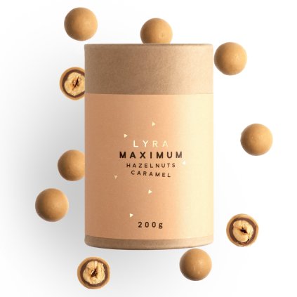 Haselnüsse in Nougat und gesalzenem Karamell MAXIMUM 200 g, LYRA