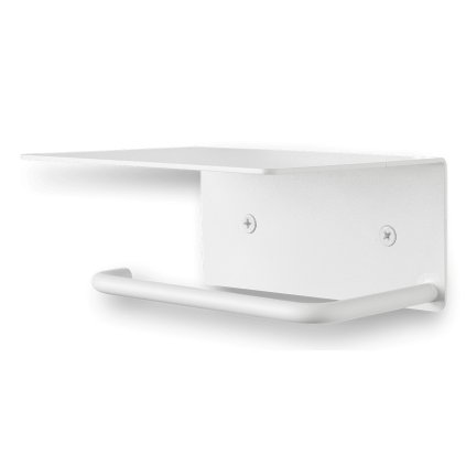 Toilettenpapierhalter DORA 14 cm, weiß, edelstahl, fest LIVING