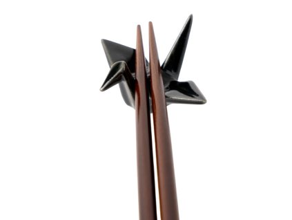 Essstäbchenablage ORIGAMI CRANE, schwarz, keramik, MIJ