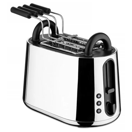 Toasterrost TORU, set à 2 st, silber / schwarz, edelstahl, Alessi
