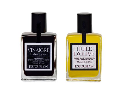 Geschenkset, Olivenöl nativ extra & Balsamico Essig, 2 x 15 ml, Estoublon