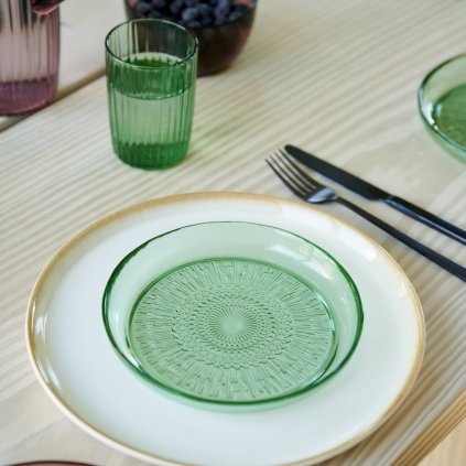 Trinkglas KUSINTHA 280 ml, set à 4 st, grün, glas, Bitz