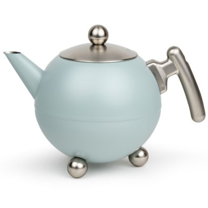 Teekanne DUET BELLA RONDE 1,2 l, leicht blau, edelstahl, Bredemeijer